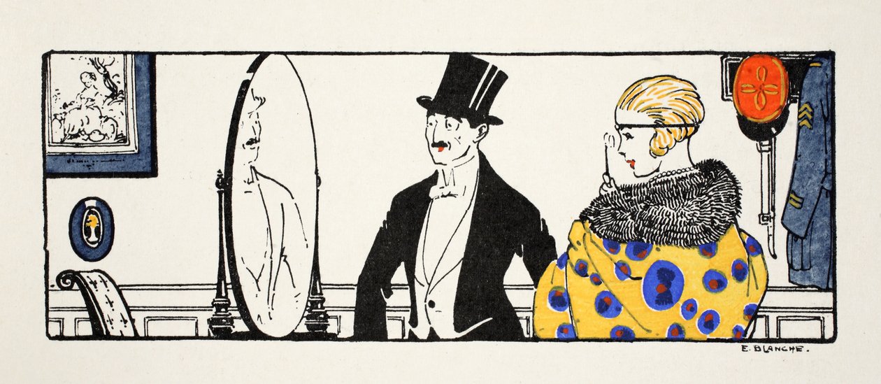 Reflecties - een nieuw leven (pochoirprint) door E. Blanche