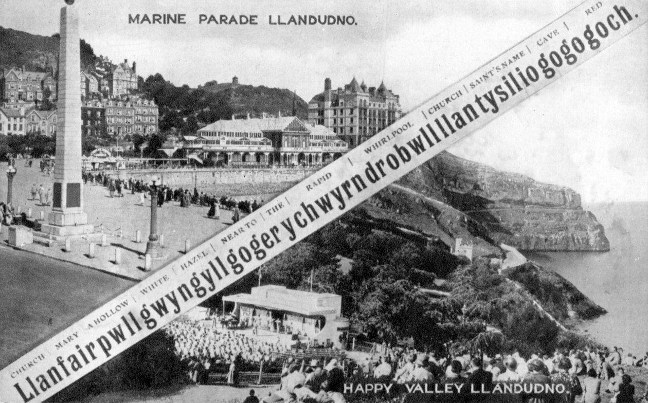Happy Valley en Marine Parade, Llandudno, 20e eeuw door E. Dennis