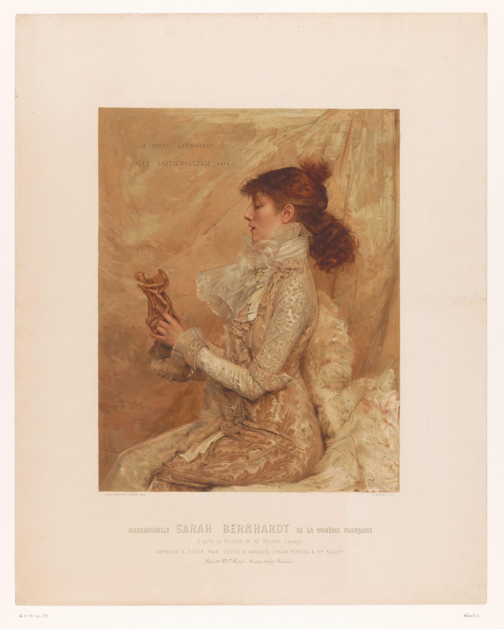 Portret van Sarah Bernhardt door E. Mémet