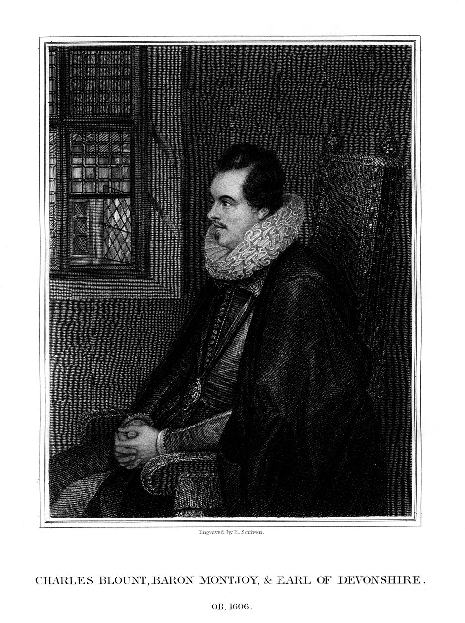 Charles Blount, 1e Graaf van Devon, Engelse hoveling en soldaat, 1827 door E. Scriven