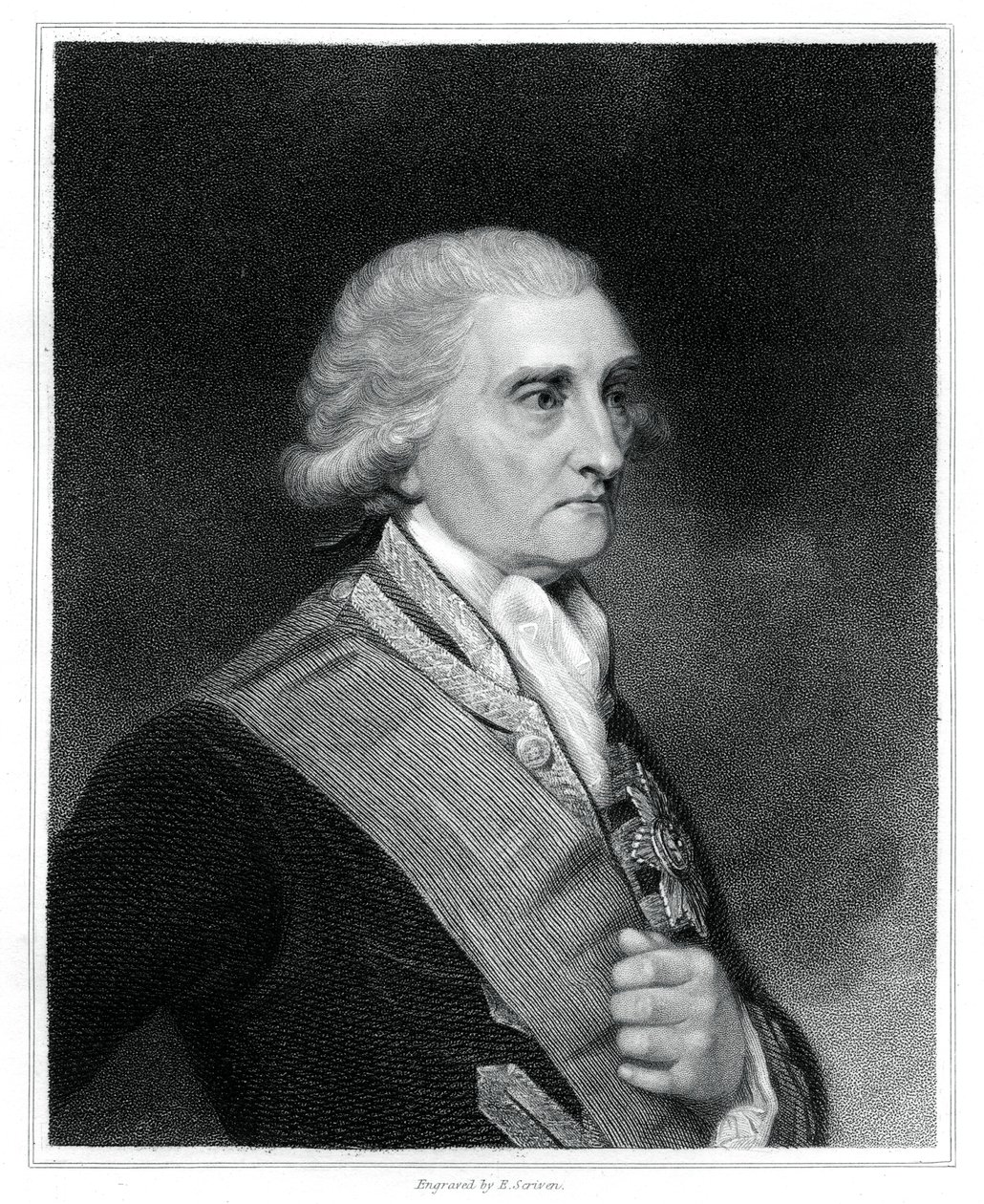 George Brydges Rodney, 1e Baron Rodney, Britse marineofficier, 1833 door E. Scriven