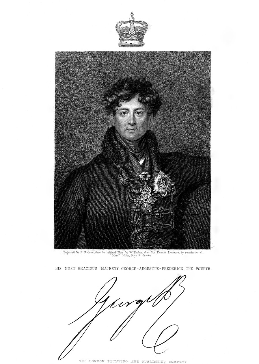 George IV, koning van Groot-Brittannië en Ierland en van Hannover door E. Scriven