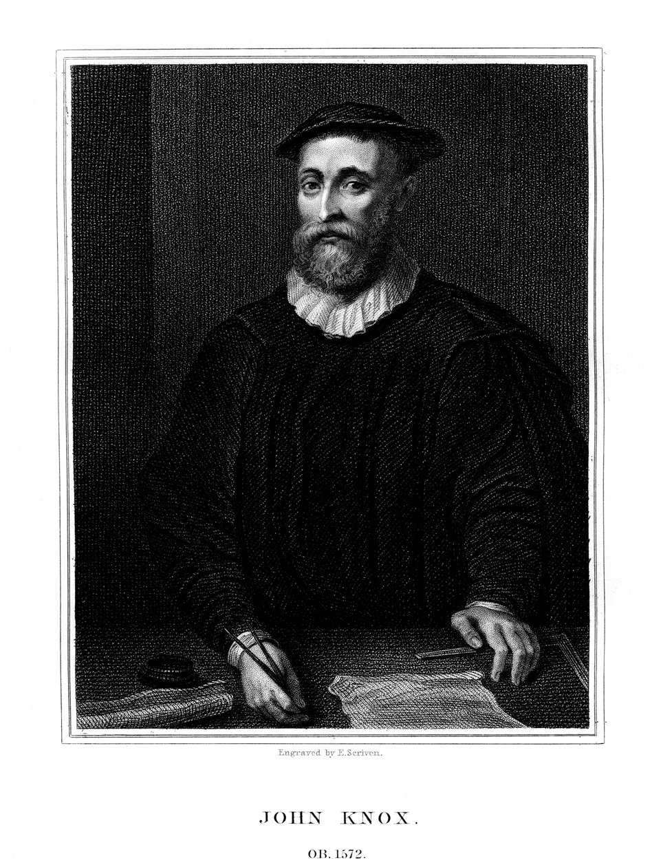 John Knox, Schotse religieuze hervormer, 1825 door E. Scriven
