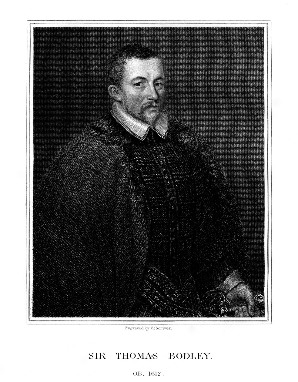 Sir Thomas Bodley, Engelse oprichter van de Bodleian Bibliotheek door E. Scriven
