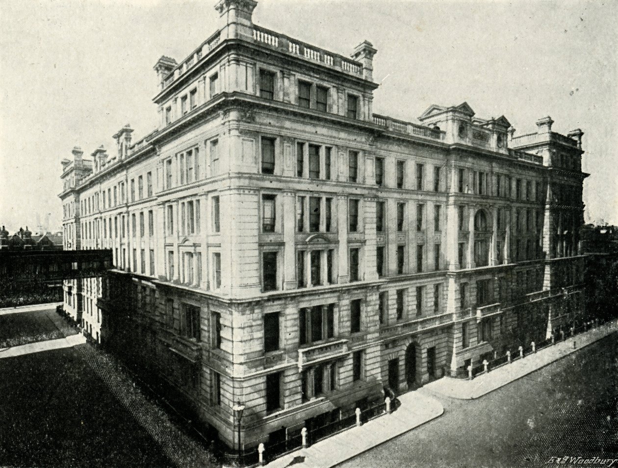 Hoofdkantoor van de post - Nieuw Noordgebouw, ca. 1897 door E. and S. Woodbury