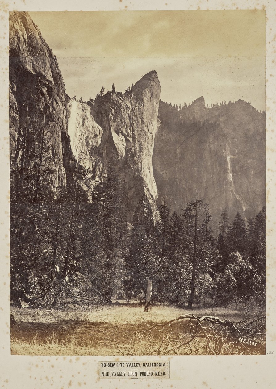 Yo-Sem-i-te Vallei, Californië. De vallei vanaf Pohono Meadows door Eadweard J. Muybridge