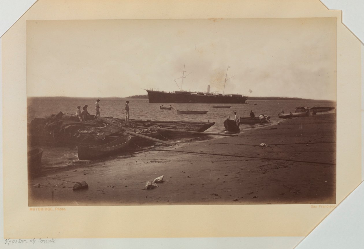 Haven van Corinto, Nicaragua door Eadweard Muybridge