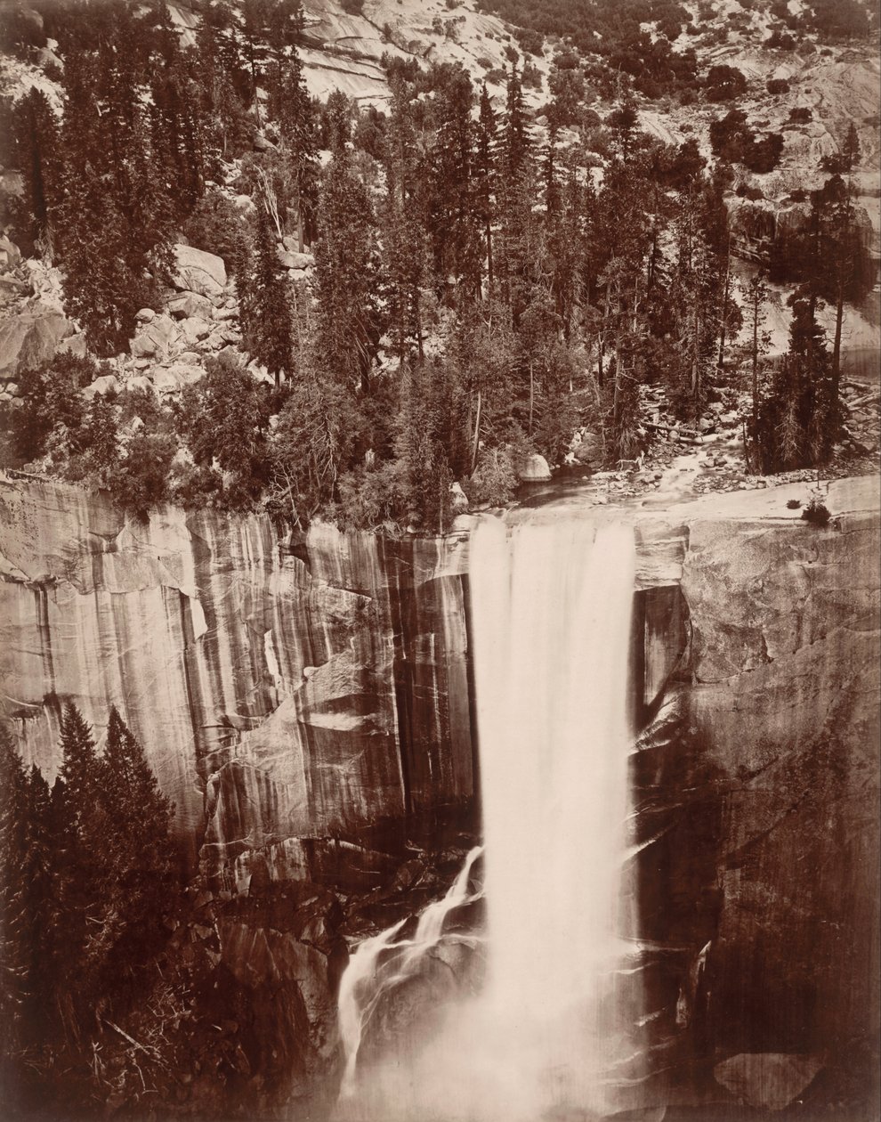 Pi-Wi-Ack (Sterrenregen), Vernal Fall, 400 Feet, Valley of Yosemite door Eadweard Muybridge