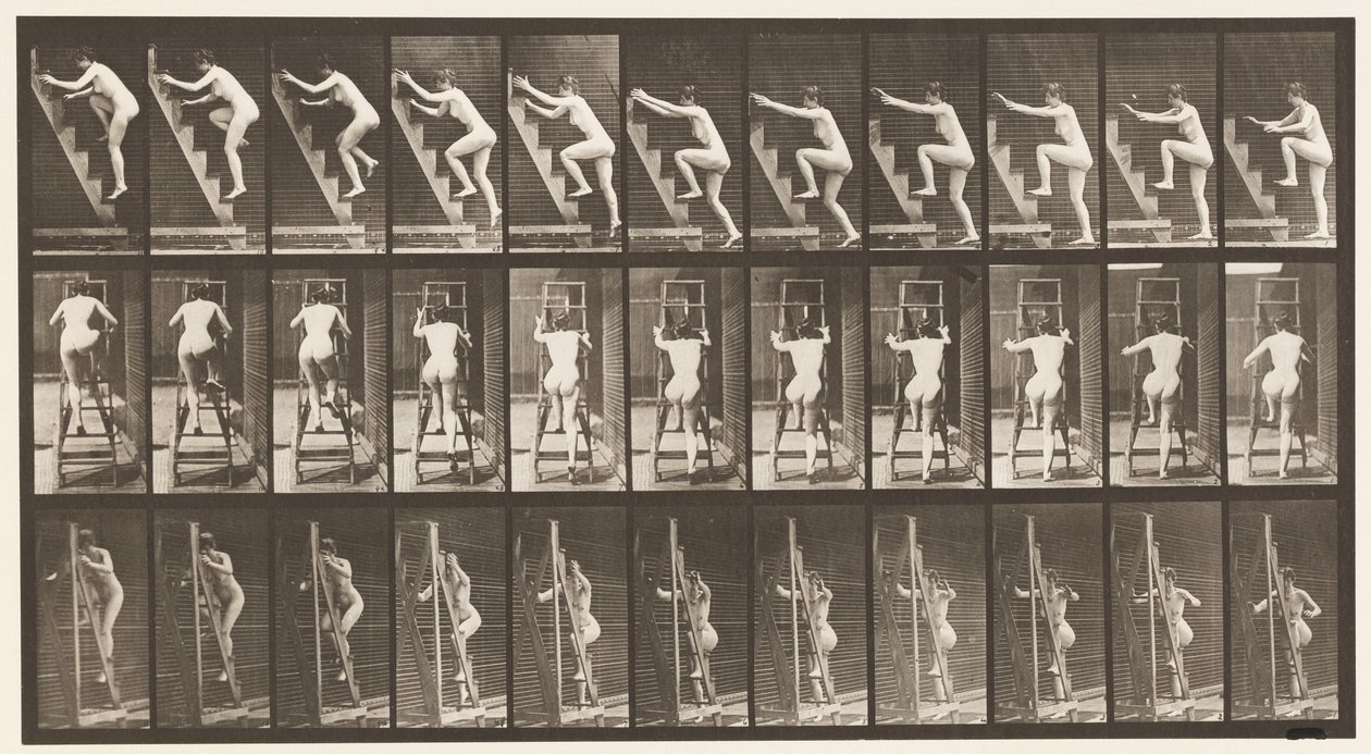 Plaat 110. Trap Beklimmen, Twee Treden Tegelijk door Eadweard Muybridge