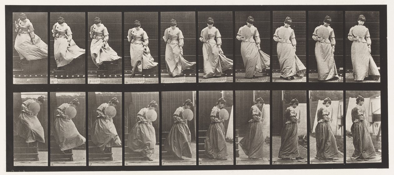 Trap Af Dalen, Draaien, Jurk Vast, 1885 door Eadweard Muybridge