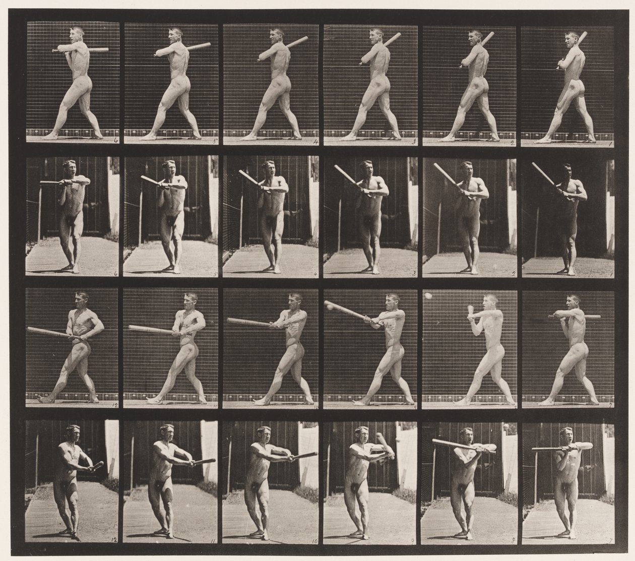 Plaat 274. Honkbal; slaan door Eadweard Muybridge