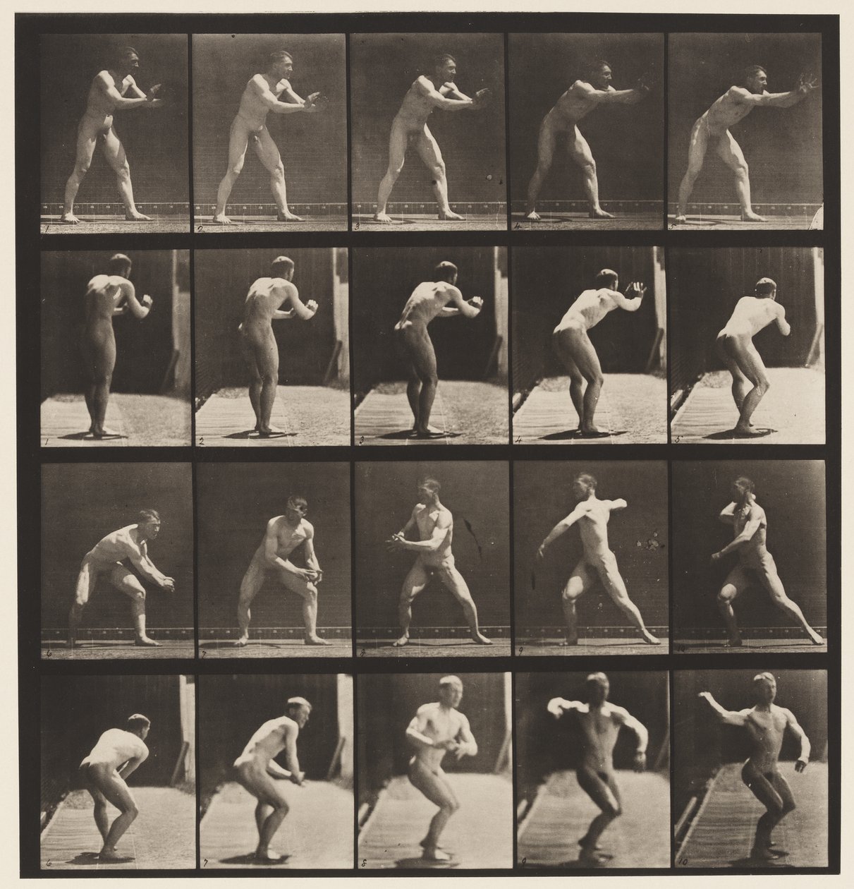 Plaat 282. Honkbal; Vangen en gooien, 1885 door Eadweard Muybridge
