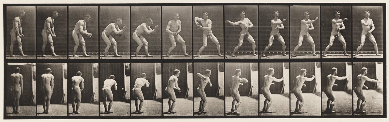 Plaat 285. Honkbal; Vangen en Gooien door Eadweard Muybridge