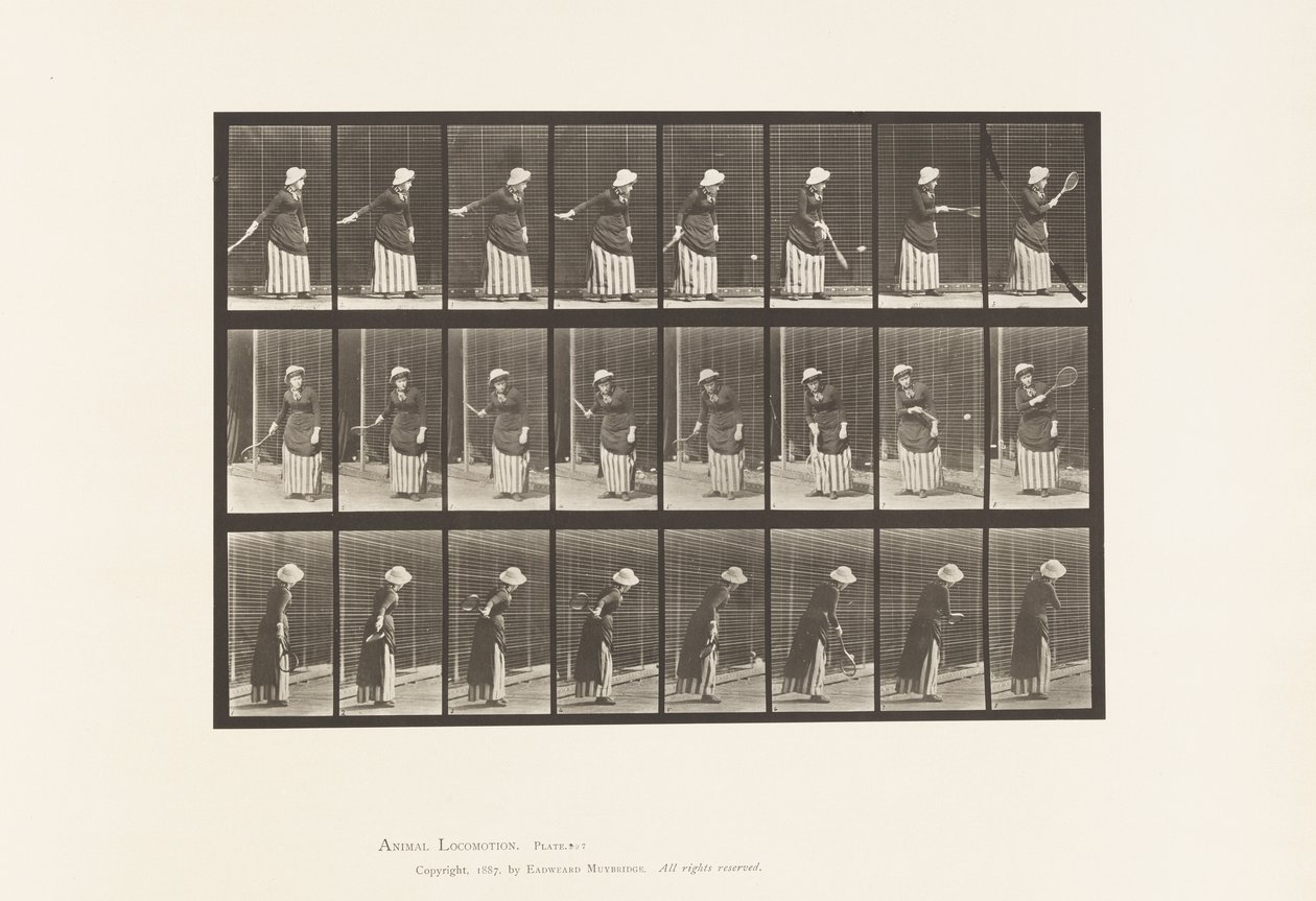 Plaat 297. Lawn Tennis door Eadweard Muybridge