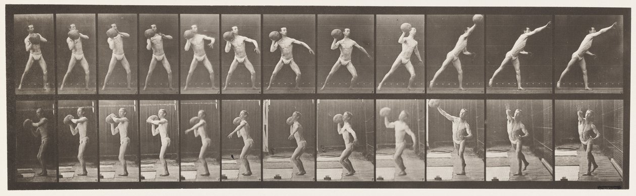Plaat 319. Een 75 lb Steen Heffen door Eadweard Muybridge