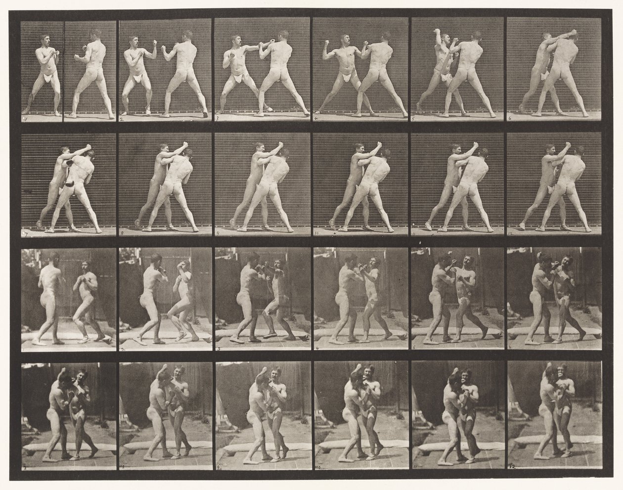 Plaat 330. Boksen; Kruis-counter (Schoenen) door Eadweard Muybridge