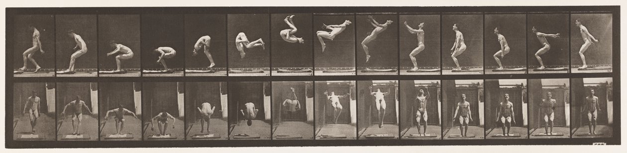 Plaat 362. Achterwaartse salto door Eadweard Muybridge