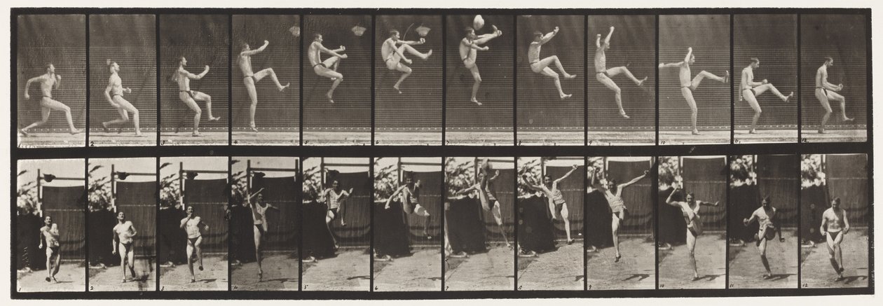 Plaat 366. Rennen, haken en schoppen door Eadweard Muybridge