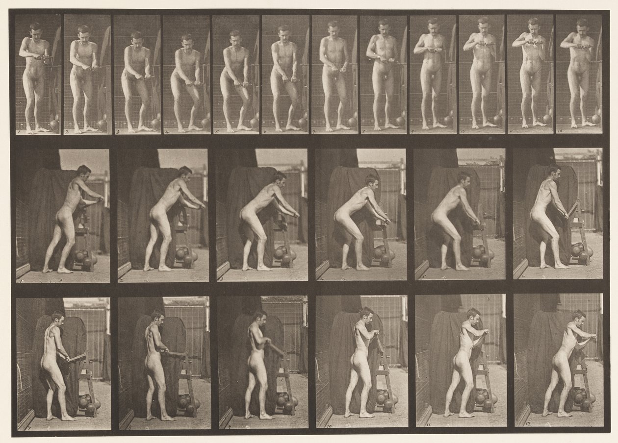 Plaat 395. Een krukhandvat draaien door Eadweard Muybridge