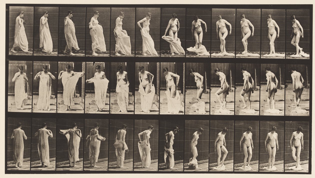 Plaat 431. Toilet; Kleding Uittrekken door Eadweard Muybridge