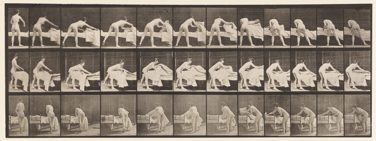 Plaat 436. Een Bed Opmaken door Eadweard Muybridge