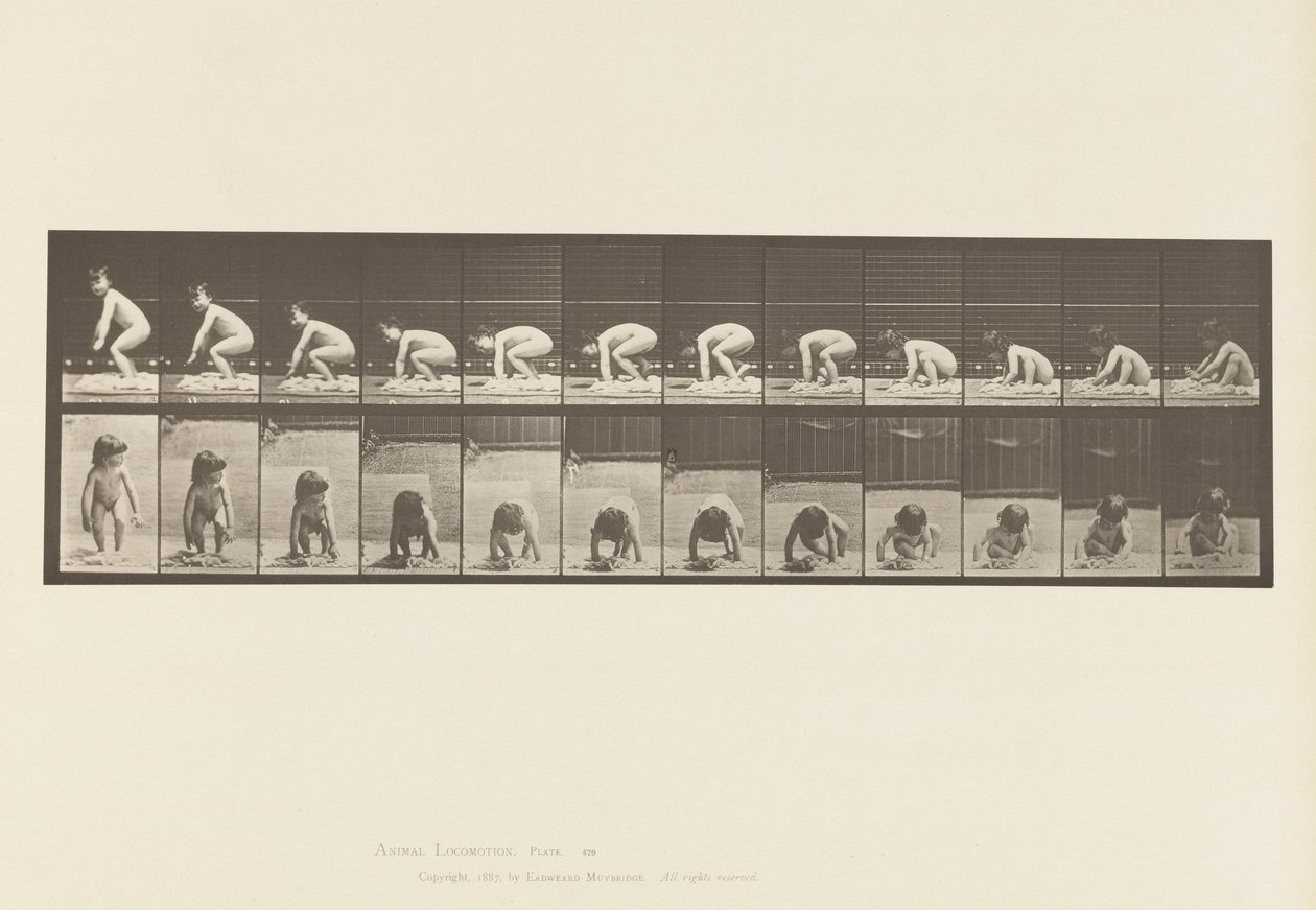 Plaat 479. Kind, Opstaan van de Grond door Eadweard Muybridge