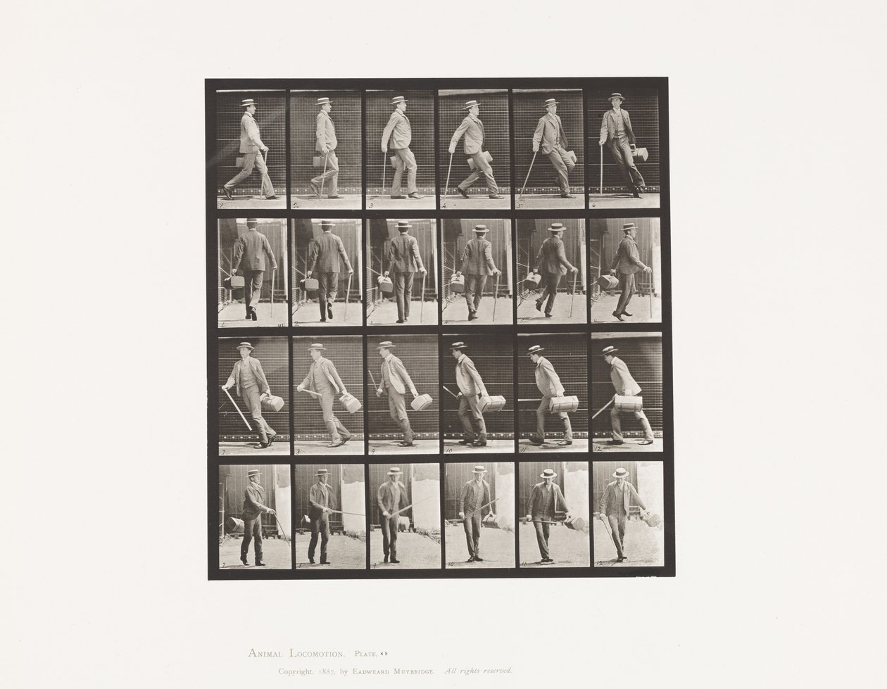 Plaat 49. Lopen en Snel Omdraaien door Eadweard Muybridge