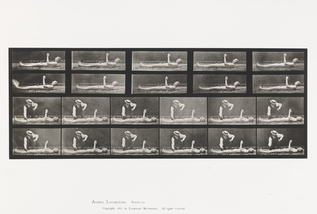 Plaat 556. Lokale Chorea; A, B, Liggend door Eadweard Muybridge