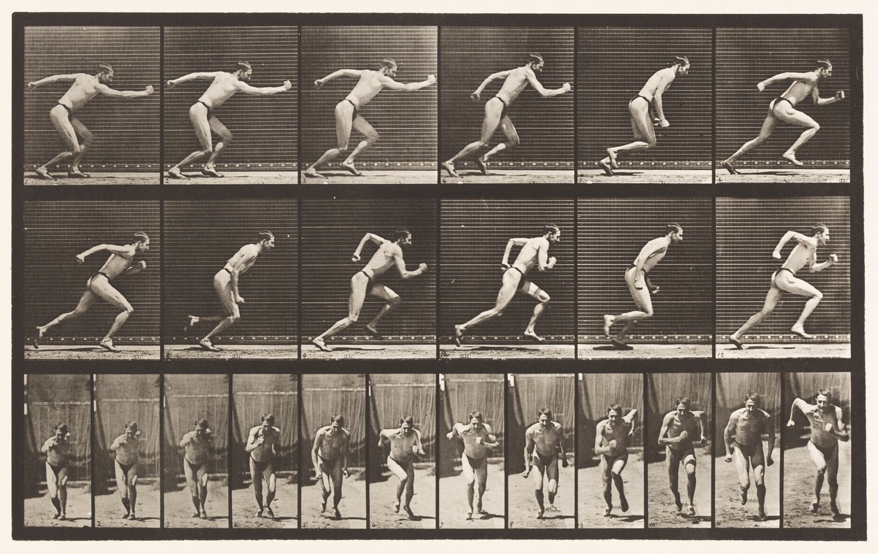 Plaat 59. Starten voor een Run (Schoenen) door Eadweard Muybridge