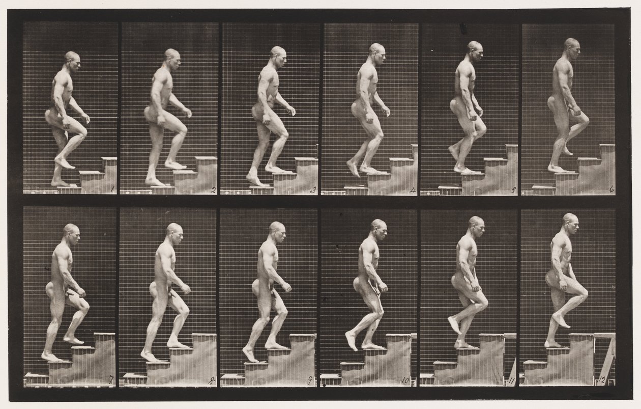 Plaat 91. Trappen oplopen door Eadweard Muybridge
