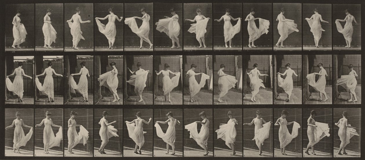 Plaat nummer 192. Dansen (sierlijk) door Eadweard Muybridge