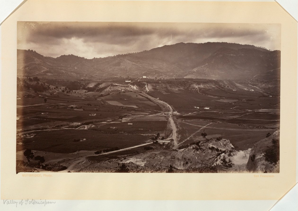 Vallei van Totonicápan, Guatemala door Eadweard Muybridge