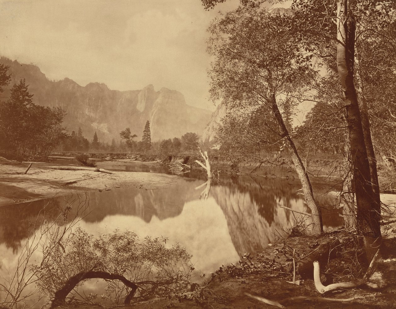 Yosemitevallei vanaf Mosquito Camp, nr. 22 door Eadweard Muybridge