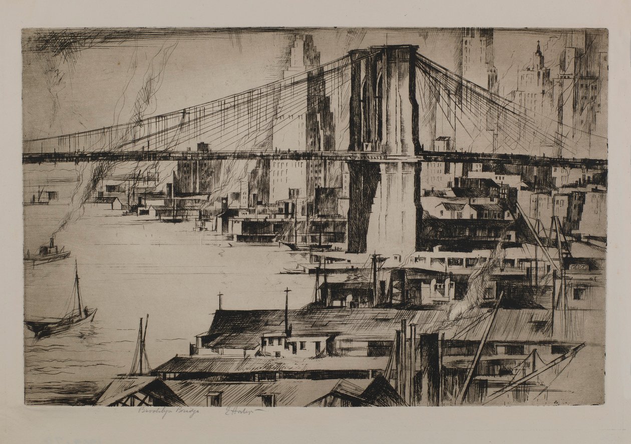 Brooklyn Bridge door Earl Horter