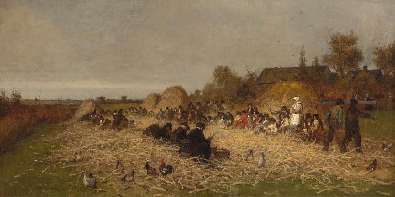 Husking Bee, Eiland Nantucket door Eastman Johnson