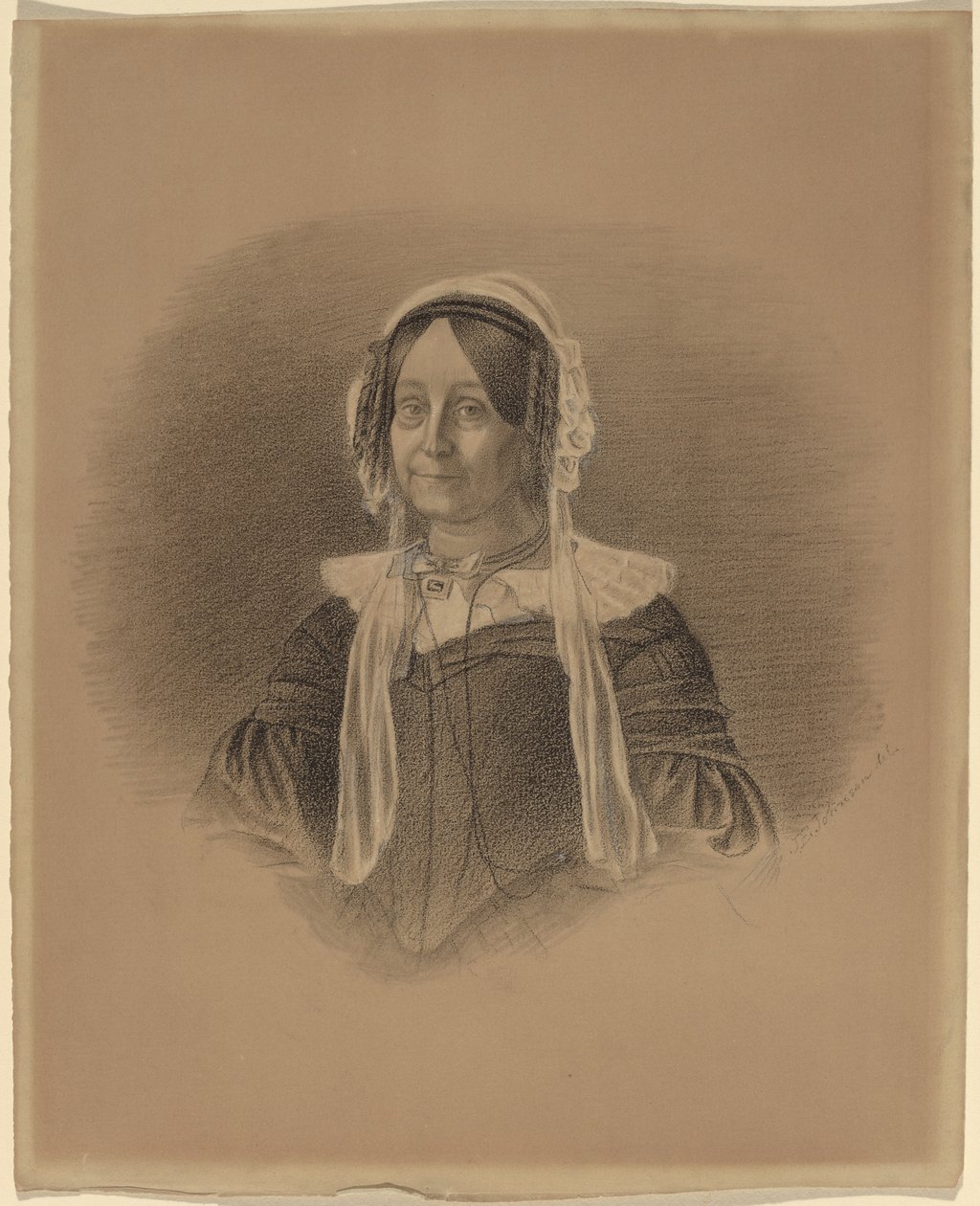 Portret van een Oude Vrouw door Eastman Johnson