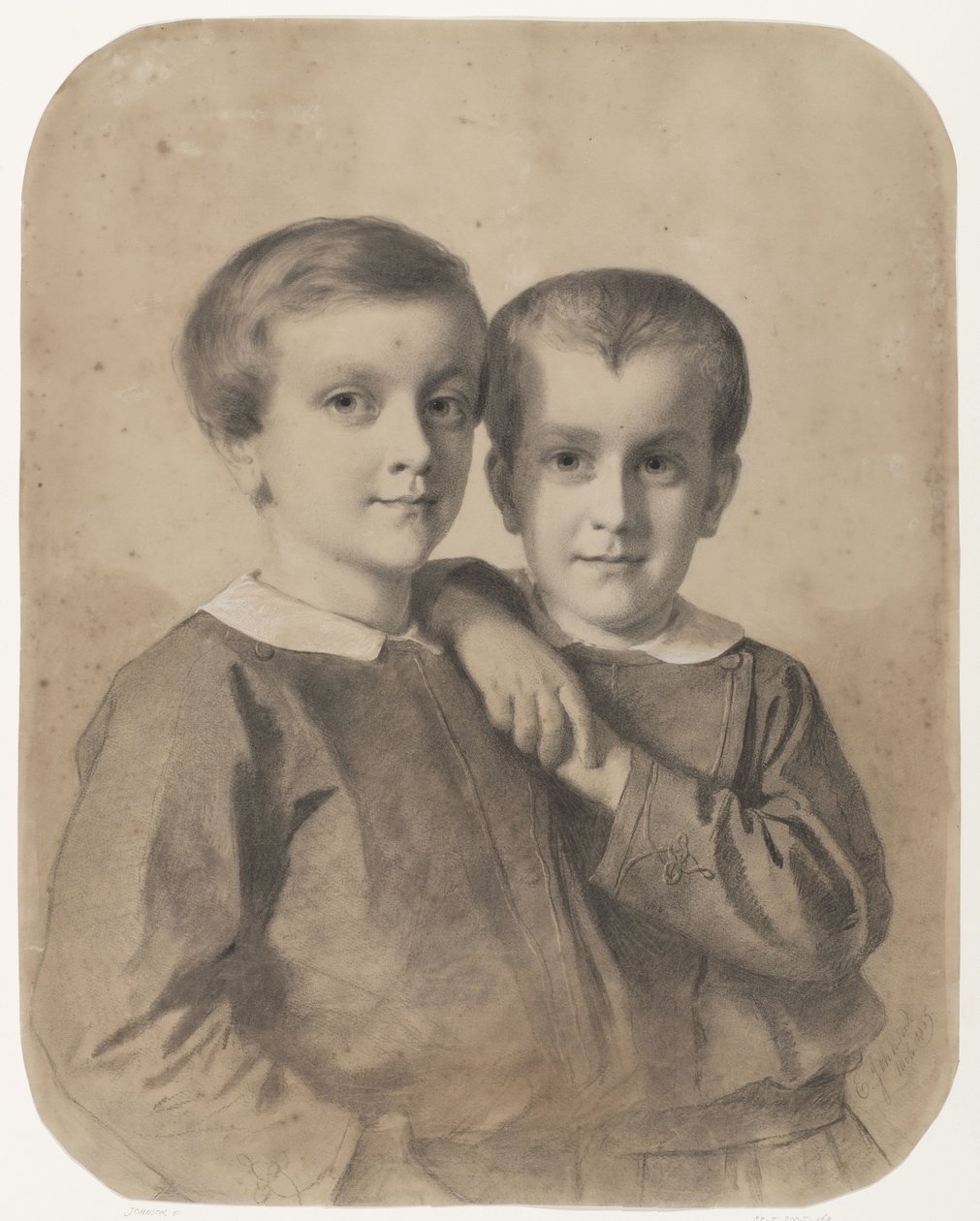 Portret van Wigbold Albert Willem, Graaf van Limburg Stirum en Graaf Hendrik door Eastman Johnson