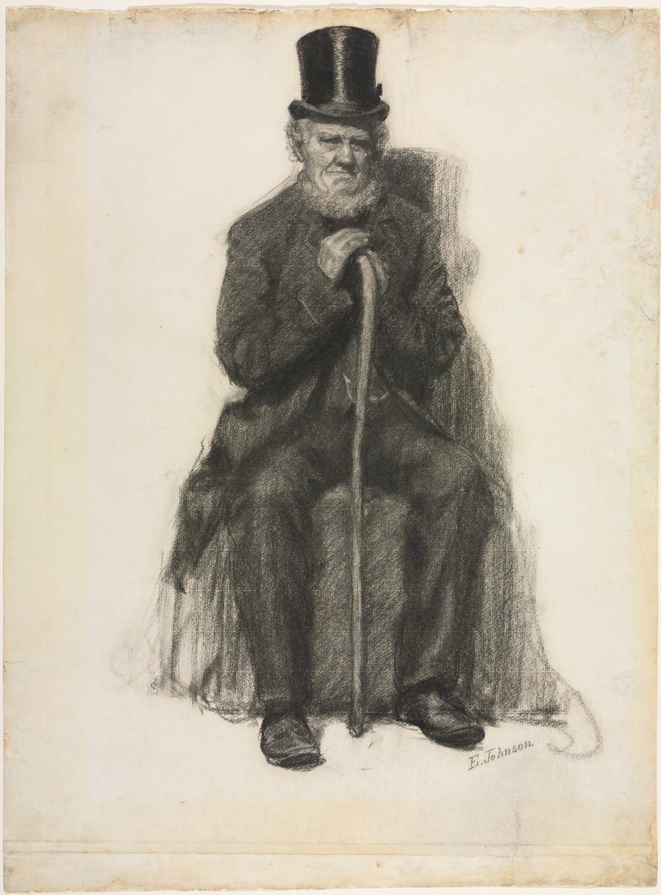 Studie van een oude man (mogelijk een studie voor portret van Peter Folger), c.1886 door Eastman Johnson
