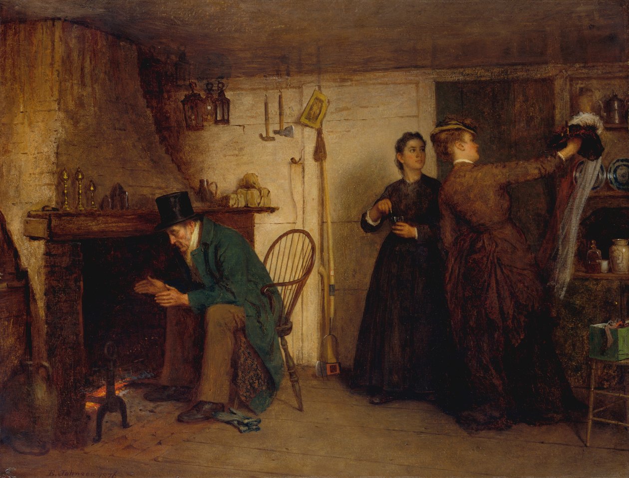 De nieuwe hoed door Eastman Johnson