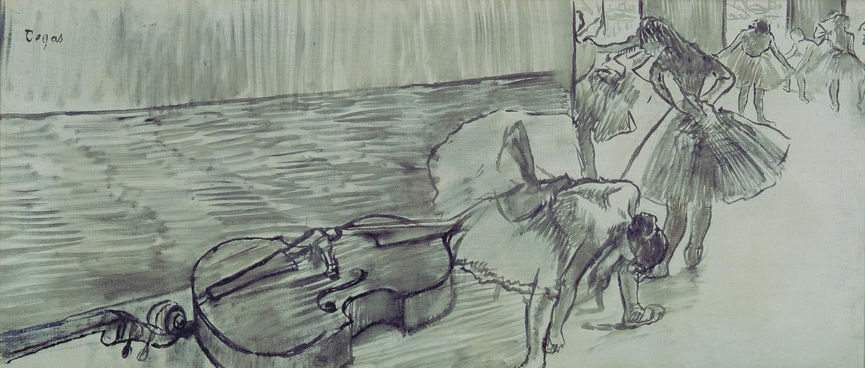 Voorbereidingen voor het ballet La Contre Basse door Edgar Degas