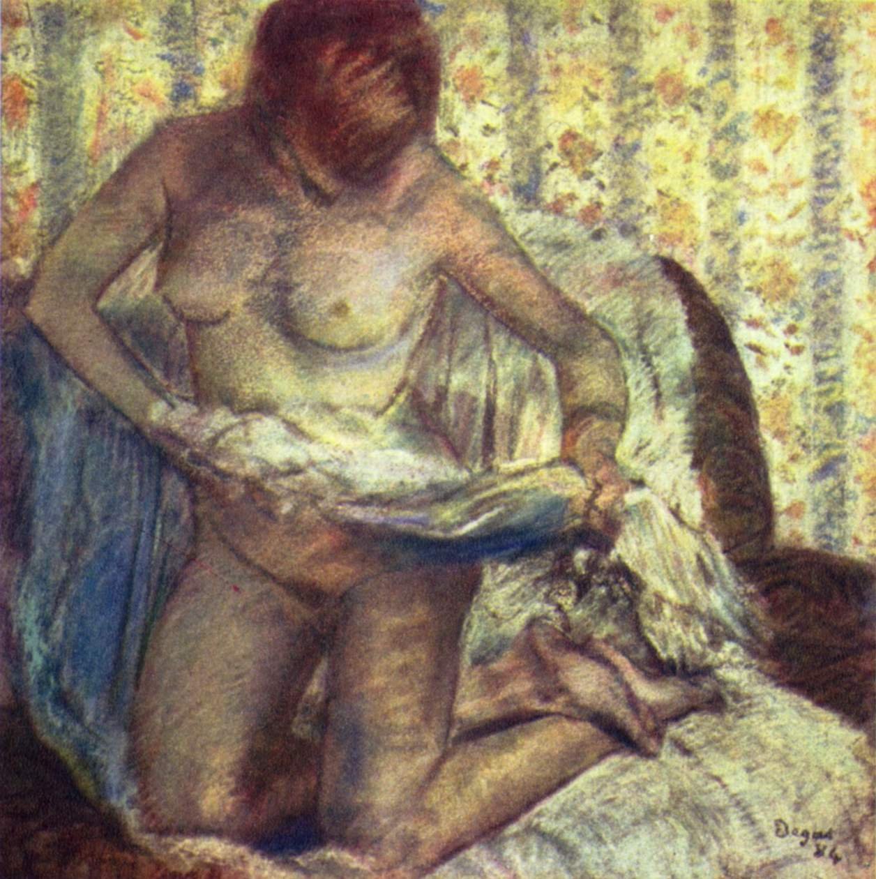 Knielende vrouw door Edgar Degas