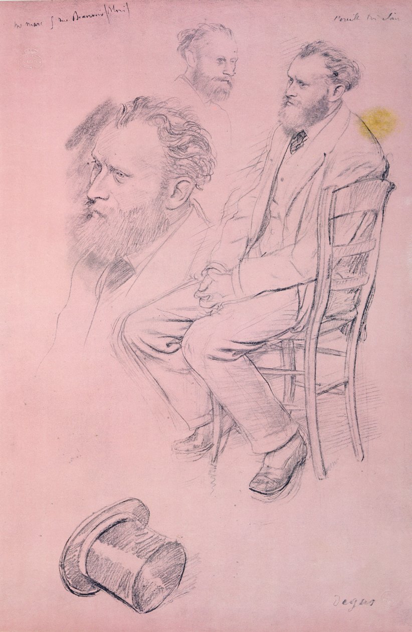 Studie voor een Portret van Edouard Manet (1832-1883) 1864-66 door Edgar Degas