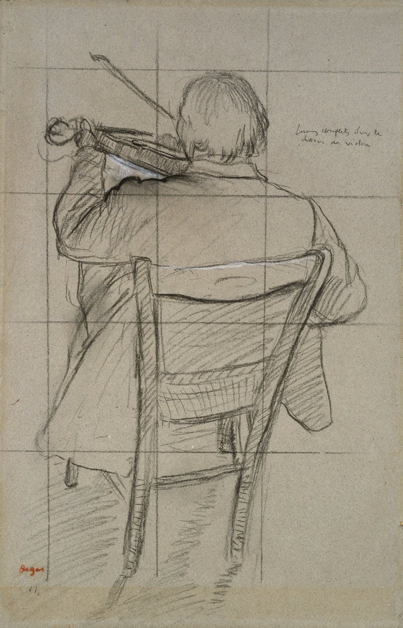 Studie van een violist gezien van achteren, 19e eeuw door Edgar Degas