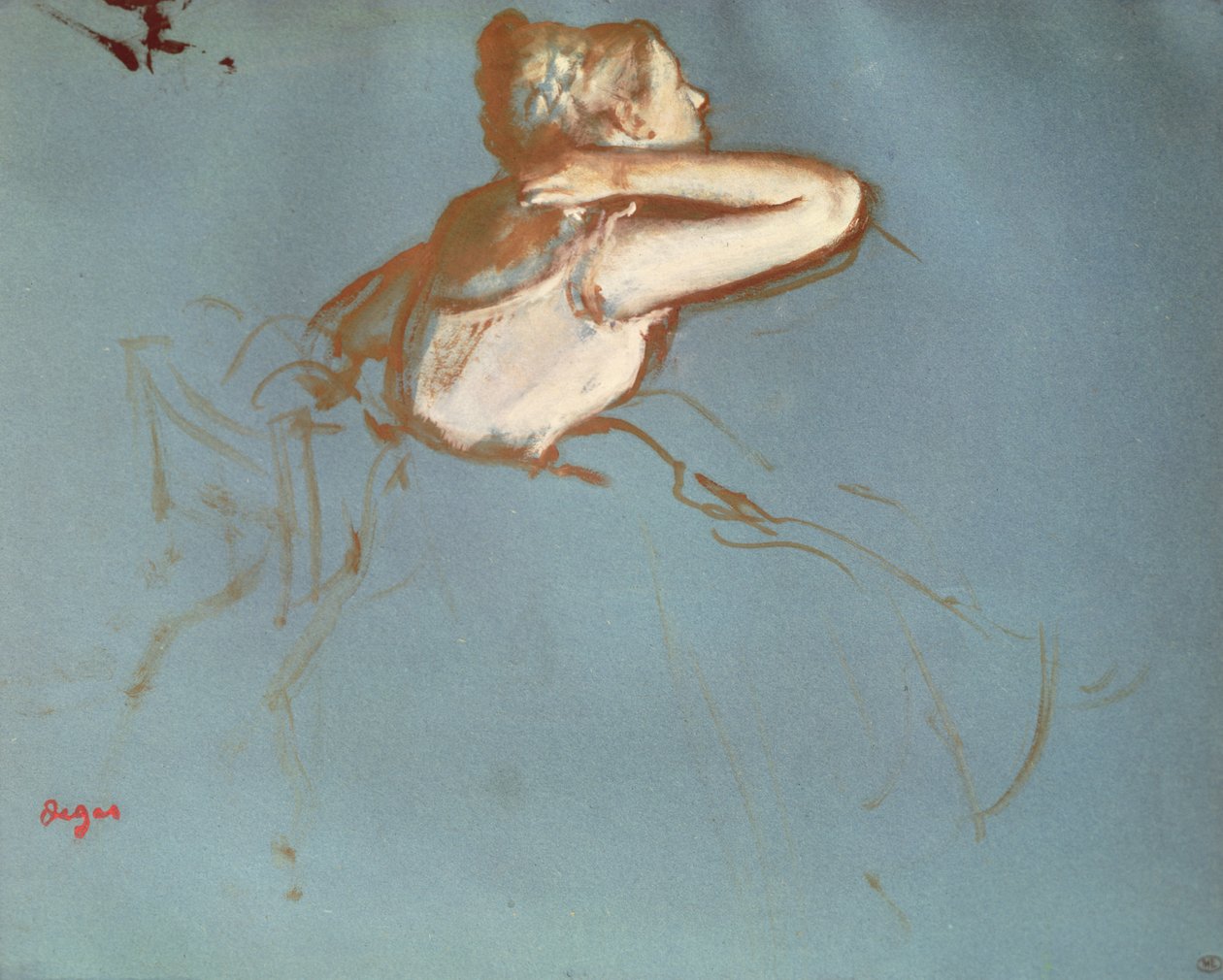 Zijaanzicht van een danseres, ca. 1899 door Edgar Degas