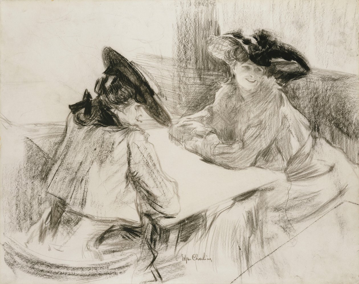 In het Café door Edgar Chahine