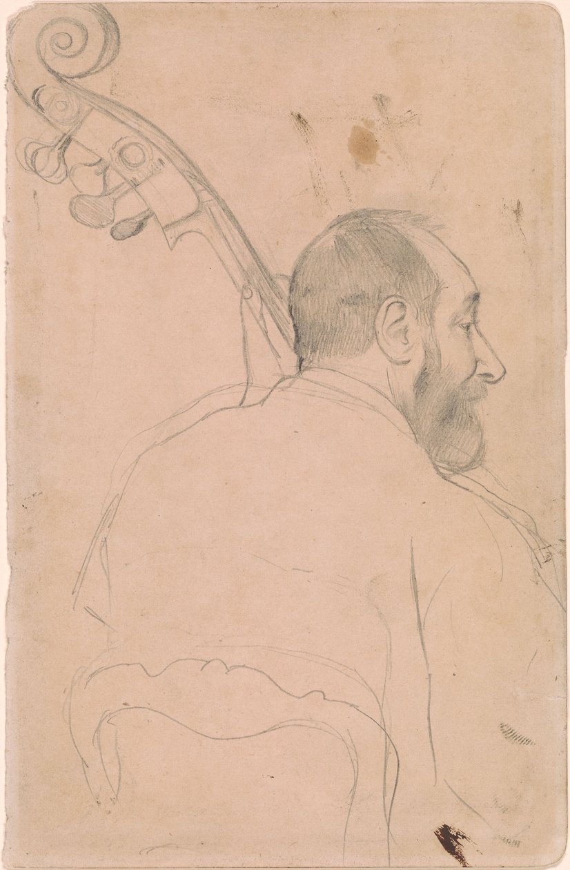 Achille Gouffe, contrabassist bij de Parijse Opera door Edgar Degas