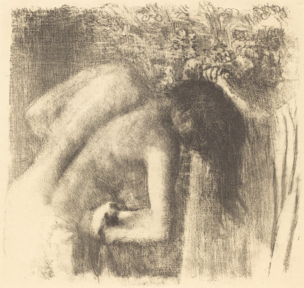 Na het Bad (La sortie du bain (Grand planche)) door Edgar Degas