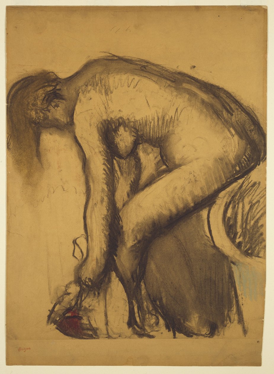 Na het bad (vrouw droogt haar voeten) door Edgar Degas