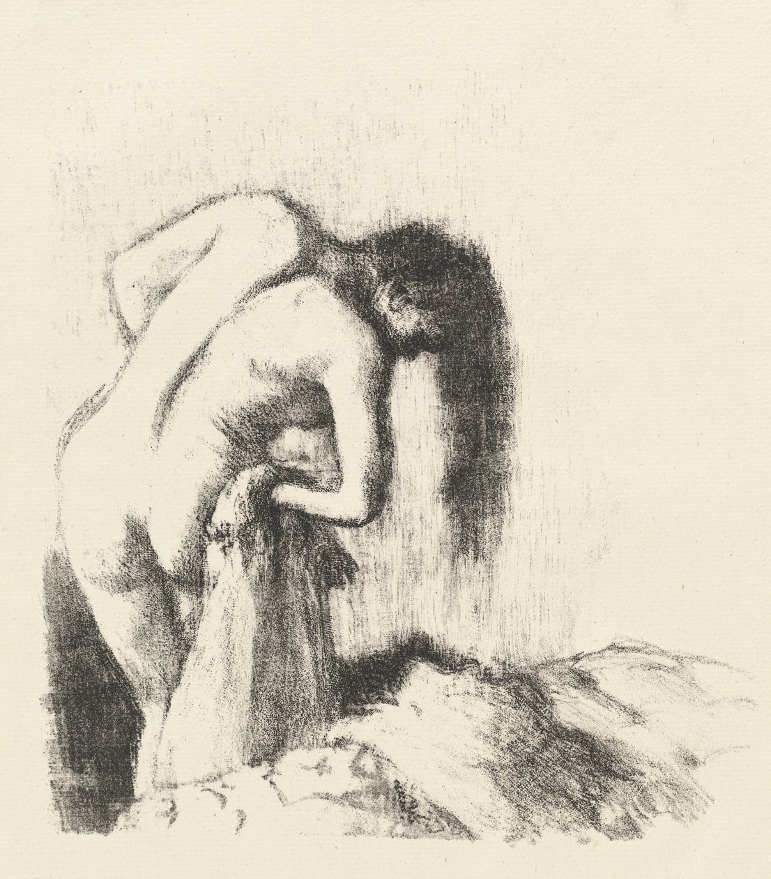 Na het bad La sortie du bain Petite planche door Edgar Degas