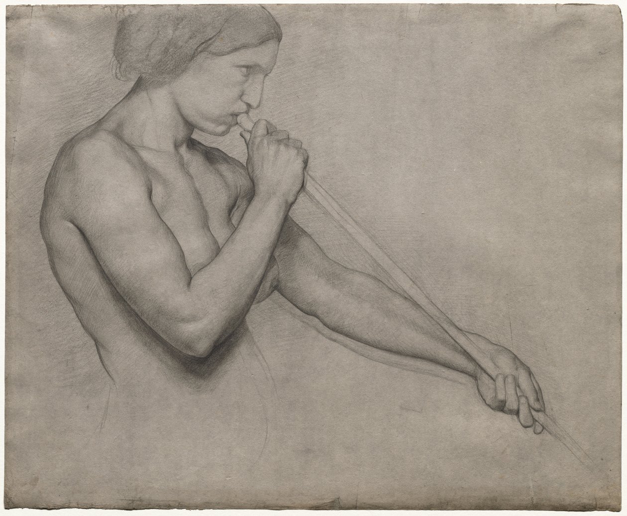 Engel die op een trompet blaast door Edgar Degas
